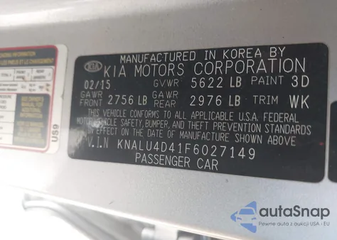 2015 Kia K900 Premium из США, поврежденный, VIN KNALU4D41F6027149